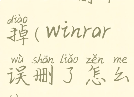 winrar删不掉(winrar误删了怎么办)