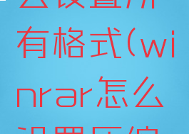 winrar怎么设置所有格式(winrar怎么设置压缩文件大小)