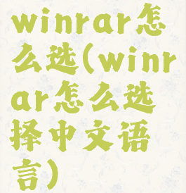 winrar怎么选(winrar怎么选择中文语言)