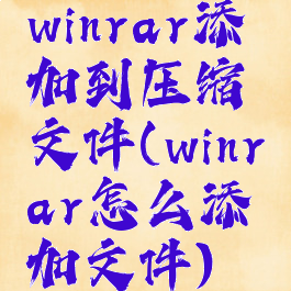 winrar添加到压缩文件(winrar怎么添加文件)