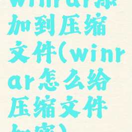 winrar添加到压缩文件(winrar怎么给压缩文件加密)