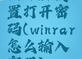 winrar设置打开密码(winrar怎么输入密码)