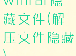 winrar隐藏文件(解压文件隐藏)