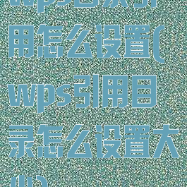 wps目录引用怎么设置(wps引用目录怎么设置大小)