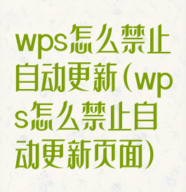 wps怎么禁止自动更新(wps怎么禁止自动更新页面)