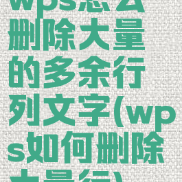 wps怎么删除大量的多余行列文字(wps如何删除大量行)