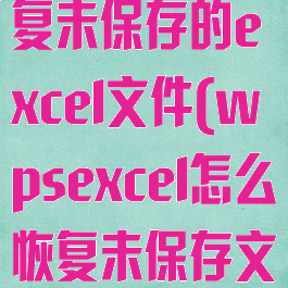 wps怎样恢复未保存的excel文件(wpsexcel怎么恢复未保存文件)