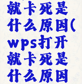 wps打开就卡死是什么原因(wps打开就卡死是什么原因导致的)