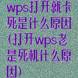 wps打开就卡死是什么原因(打开wps老是死机什么原因)