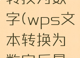 wps文本转换为数字(wps文本转换为数字后最后变0了)