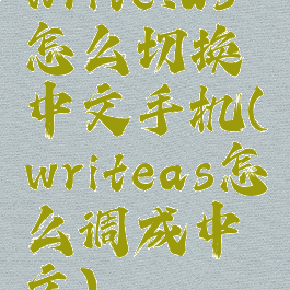 write.as怎么切换中文手机(writeas怎么调成中文)