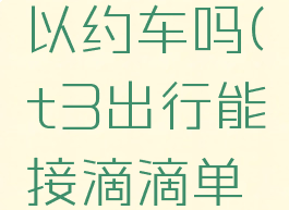t3出行可以约车吗(t3出行能接滴滴单吗)