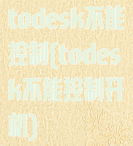 todesk不能控制(todesk不能控制开机)