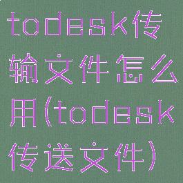 todesk传输文件怎么用(todesk传送文件)