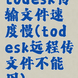 todesk传输文件速度慢(todesk远程传文件不能用)