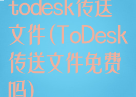 todesk传送文件(ToDesk传送文件免费吗)