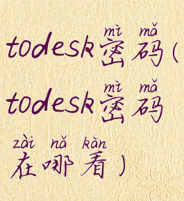 todesk密码(todesk密码在哪看)