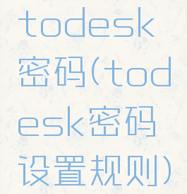 todesk密码(todesk密码设置规则)