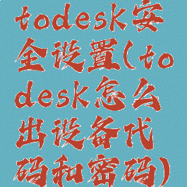 todesk安全设置(todesk怎么出设备代码和密码)
