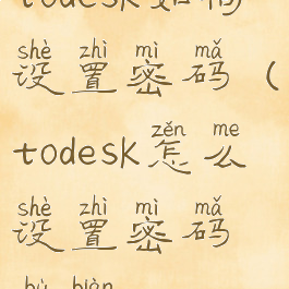 todesk如何设置密码(todesk怎么设置密码不变)