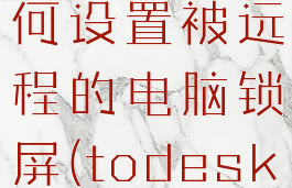 todesk如何设置被远程的电脑锁屏(todesk锁定桌面)