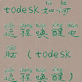 todesk如何远程唤醒电脑(todesk远程唤醒)