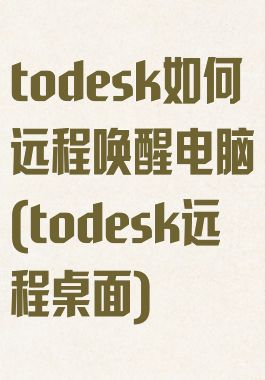 todesk如何远程唤醒电脑(todesk远程桌面)