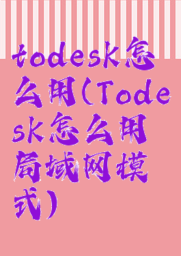todesk怎么用(Todesk怎么用局域网模式)
