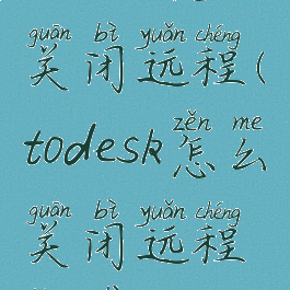 todesk怎么关闭远程(todesk怎么关闭远程控制)