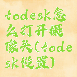 todesk怎么打开摄像头(todesk设置)