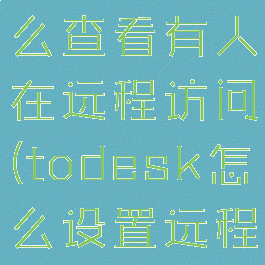 todesk怎么查看有人在远程访问(todesk怎么设置远程开机)