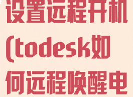 todesk怎么设置远程开机(todesk如何远程唤醒电脑)