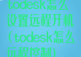 todesk怎么设置远程开机(todesk怎么远程控制)
