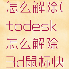 todesk怎么解除(todesk怎么解除3d鼠标快捷键)