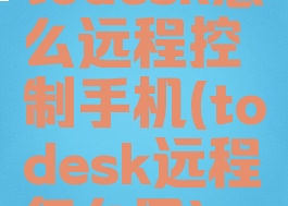todesk怎么远程控制手机(todesk远程怎么用)