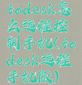 todesk怎么远程控制手机(todesk远程手机版)