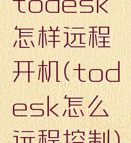 todesk怎样远程开机(todesk怎么远程控制)