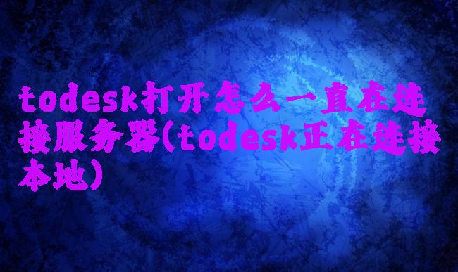 todesk打开怎么一直在连接服务器(todesk正在连接本地)