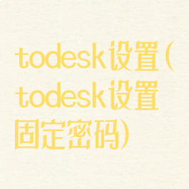 todesk设置(todesk设置固定密码)