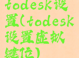 todesk设置(todesk设置虚拟键位)