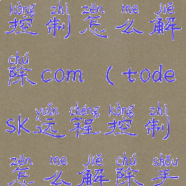 todesk远程控制怎么解除com(todesk远程控制怎么解除手机)