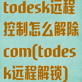 todesk远程控制怎么解除com(todesk远程解锁)