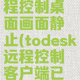todesk远程控制桌面画面静止(todesk远程控制客户端已停止工作)