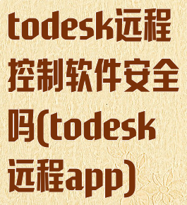 todesk远程控制软件安全吗(todesk远程app)