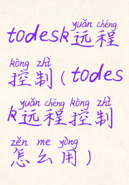 todesk远程控制(todesk远程控制怎么用)