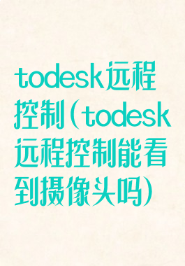 todesk远程控制(todesk远程控制能看到摄像头吗)