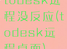 todesk远程没反应(todesk远程桌面)