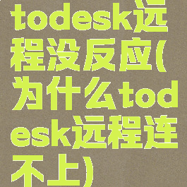 todesk远程没反应(为什么todesk远程连不上)