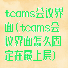 teams会议界面(teams会议界面怎么固定在最上层)