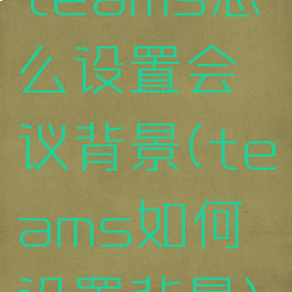 teams怎么设置会议背景(teams如何设置背景)